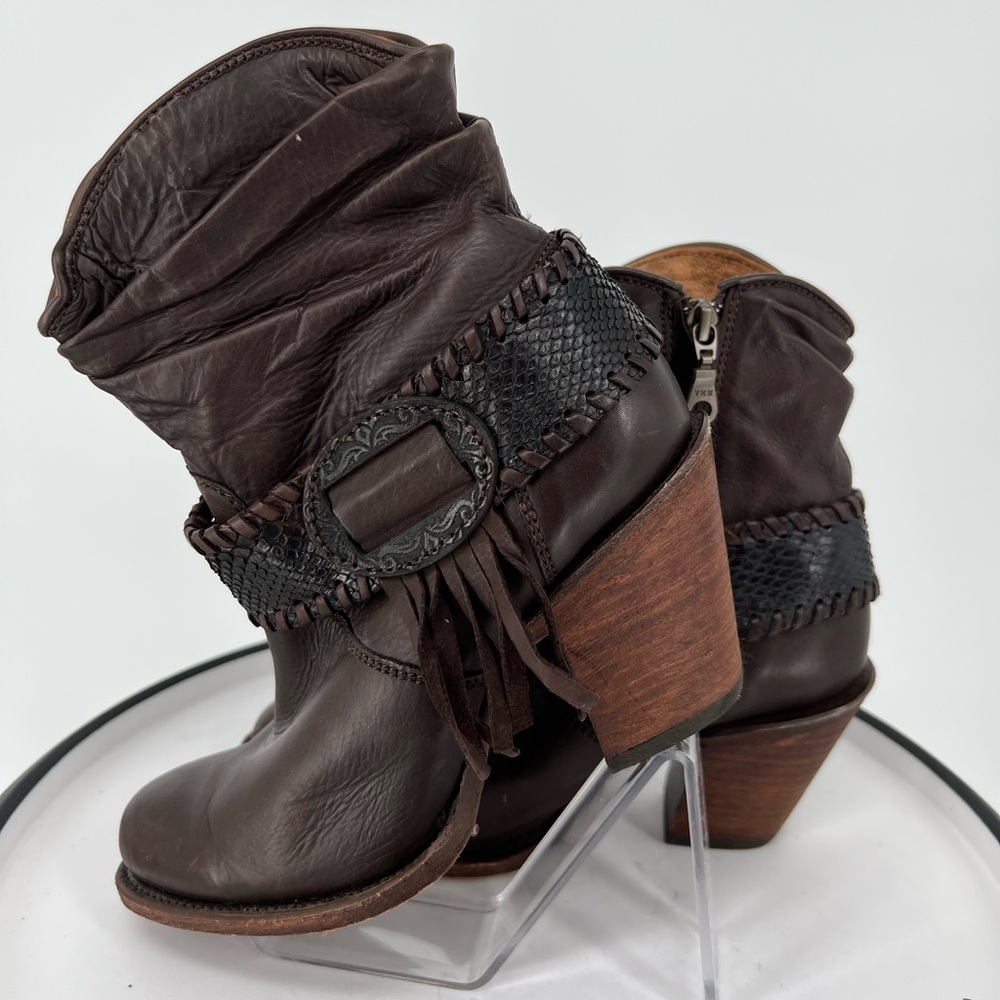 CUADRA Choco‎ genuine python leather western Vint… - image 2